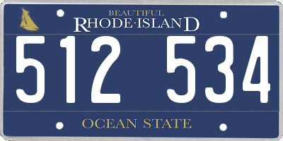 RI license plate 512534