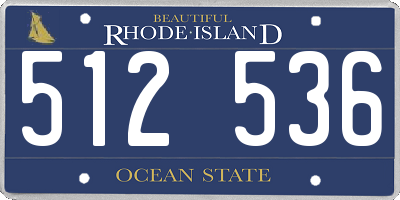 RI license plate 512536