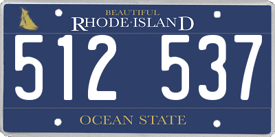 RI license plate 512537