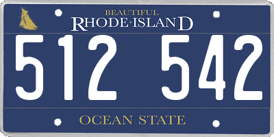 RI license plate 512542