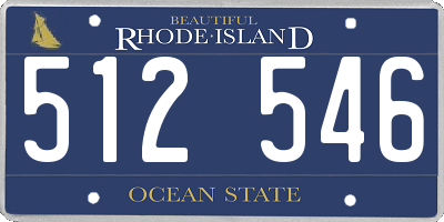 RI license plate 512546