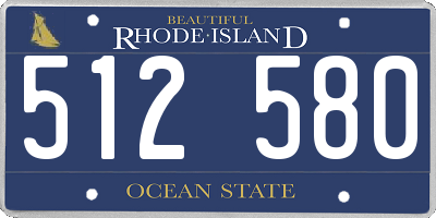 RI license plate 512580