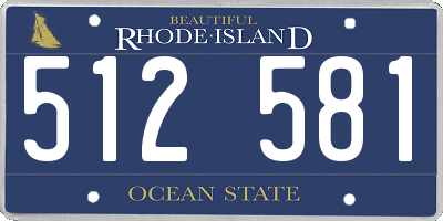 RI license plate 512581