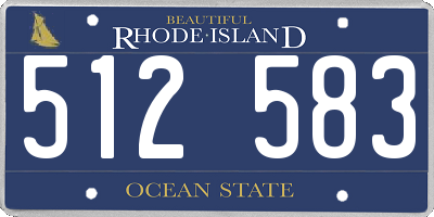 RI license plate 512583