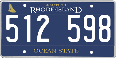 RI license plate 512598