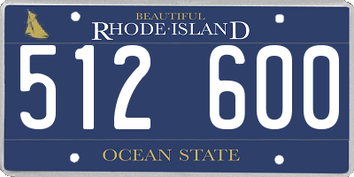 RI license plate 512600
