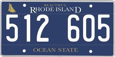 RI license plate 512605