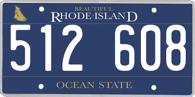 RI license plate 512608