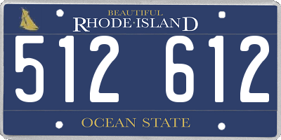 RI license plate 512612