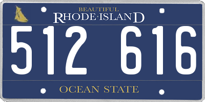 RI license plate 512616