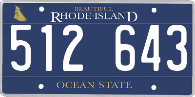RI license plate 512643