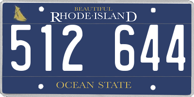 RI license plate 512644