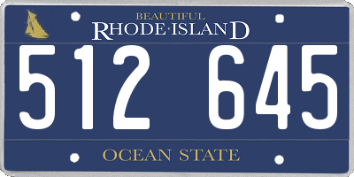 RI license plate 512645
