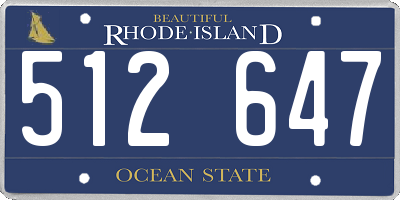 RI license plate 512647