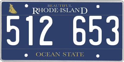 RI license plate 512653