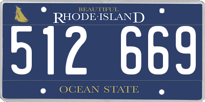 RI license plate 512669