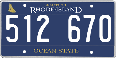 RI license plate 512670