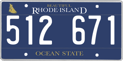 RI license plate 512671