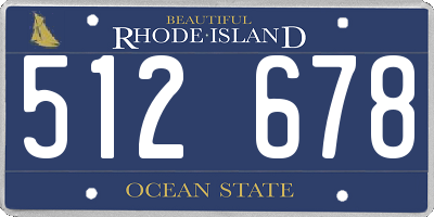 RI license plate 512678