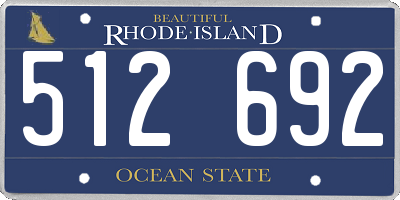 RI license plate 512692