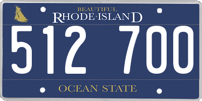 RI license plate 512700