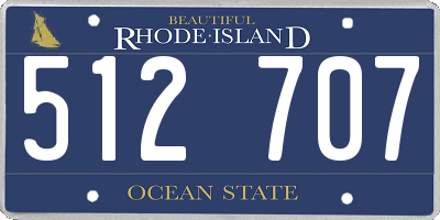 RI license plate 512707
