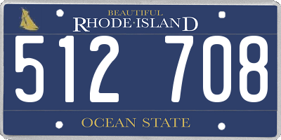 RI license plate 512708