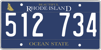 RI license plate 512734