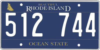RI license plate 512744