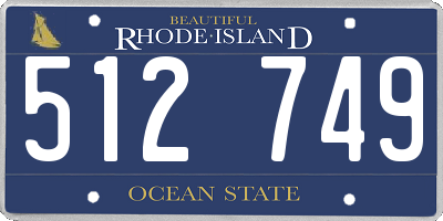 RI license plate 512749