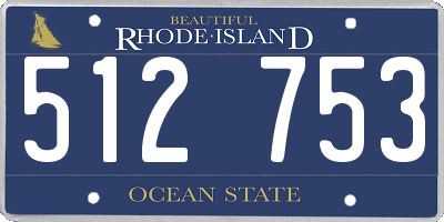 RI license plate 512753