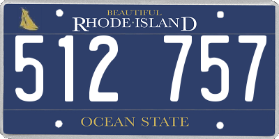 RI license plate 512757