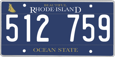 RI license plate 512759
