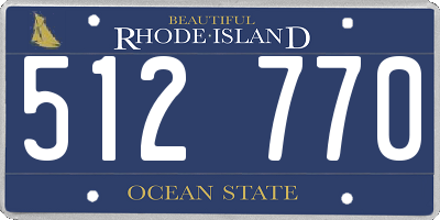 RI license plate 512770