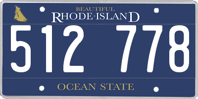 RI license plate 512778