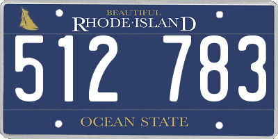 RI license plate 512783