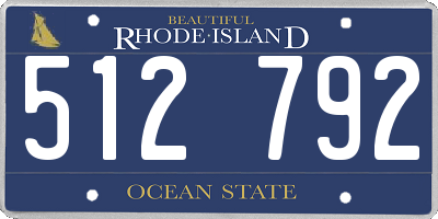 RI license plate 512792