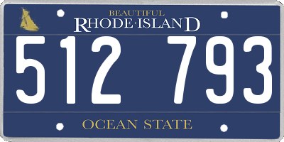 RI license plate 512793