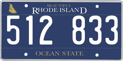 RI license plate 512833