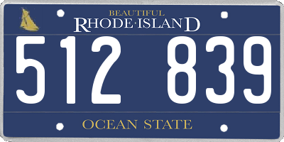 RI license plate 512839