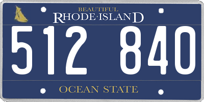 RI license plate 512840