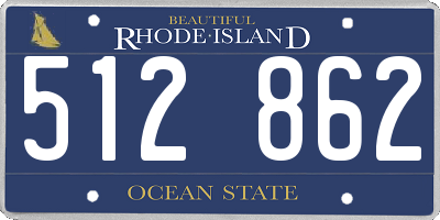 RI license plate 512862