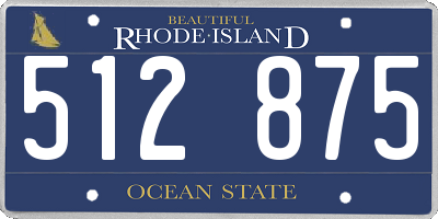 RI license plate 512875