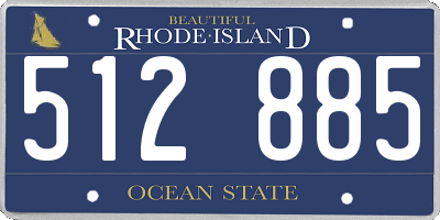 RI license plate 512885