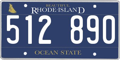 RI license plate 512890