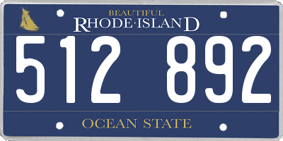 RI license plate 512892