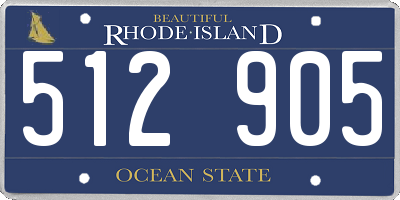 RI license plate 512905