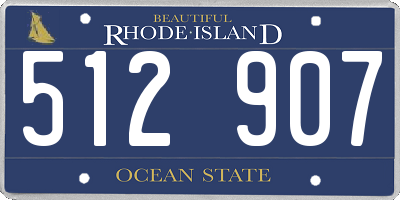 RI license plate 512907