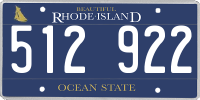 RI license plate 512922