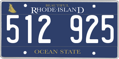RI license plate 512925